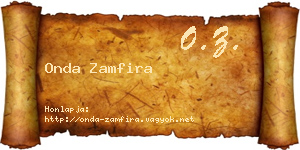 Onda Zamfira névjegykártya